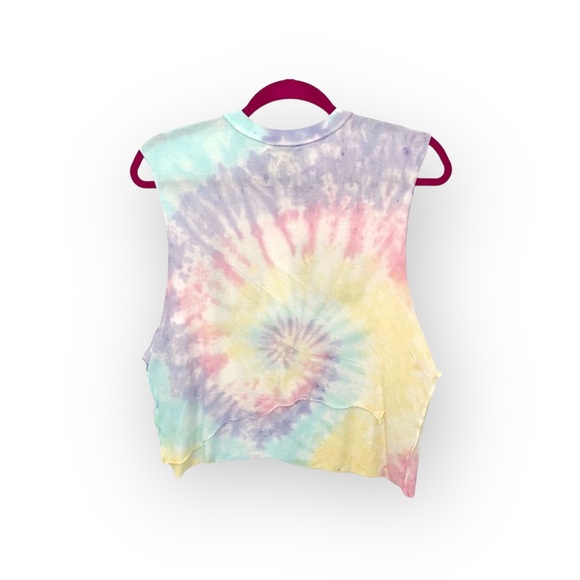 HTF: new UNIF ☮︎︎ Emoji You Suck Muscle Tee T Shirt ☮︎︎ Pastel Tie Dye ☮︎︎ Small - Picture 9 of 14